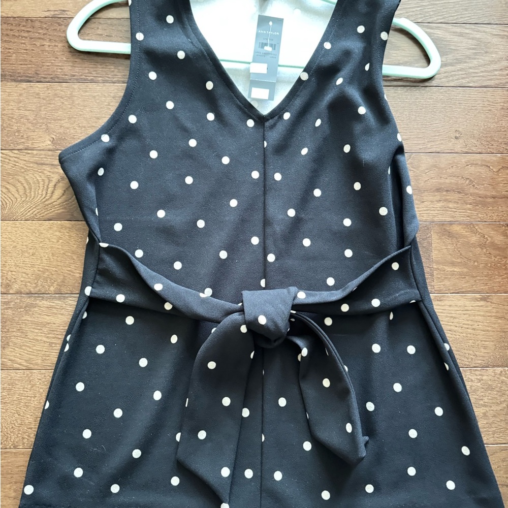 Black Polka Dot Sleeveless Top